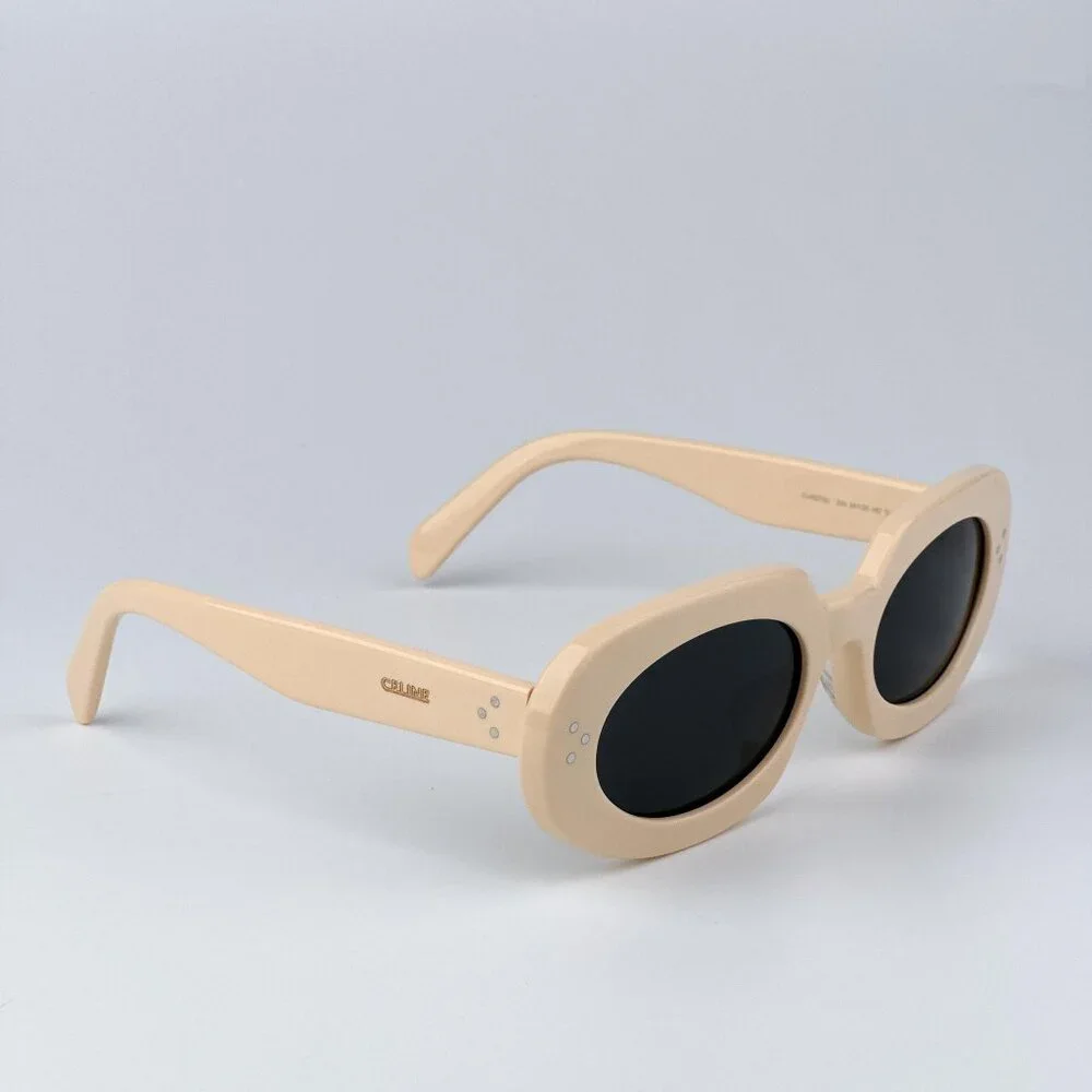 Celine 3 DOTS CL40276U 25A Men BRAND NEW Sunglasses Ivory Grey Geometric